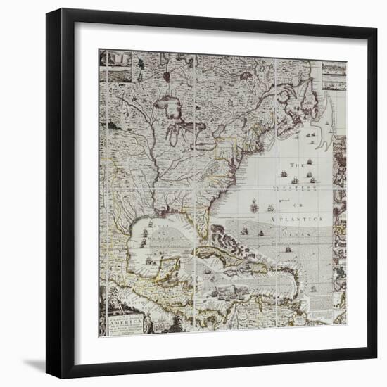 A Map of the British Empire in America, circa 1734-Henry Popple-Framed Giclee Print