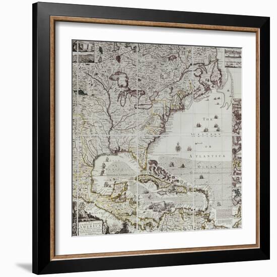 A Map of the British Empire in America, circa 1734-Henry Popple-Framed Giclee Print