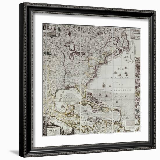 A Map of the British Empire in America, circa 1734-Henry Popple-Framed Giclee Print