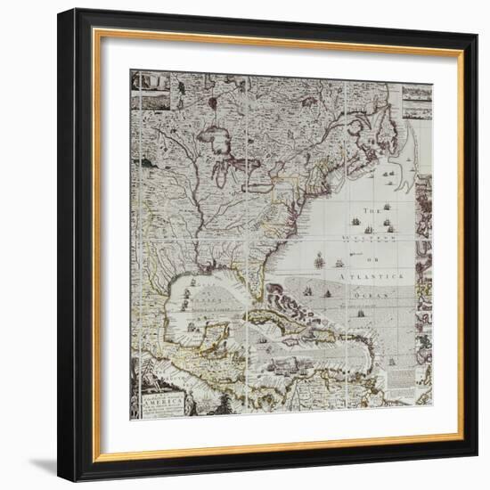 A Map of the British Empire in America, circa 1734-Henry Popple-Framed Giclee Print