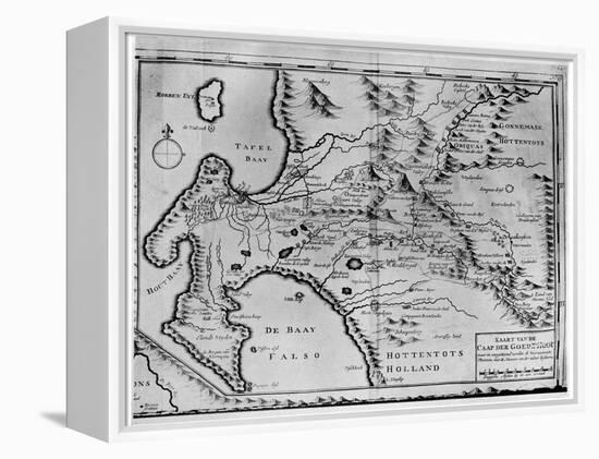 A Map of the Cape of Good Hope in the Time of the Van Der Stels, South Africa, 18th Century-null-Framed Premier Image Canvas