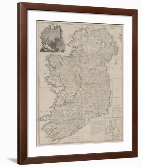 A Map of the Kingdom of Ireland, Divided into Provinces-John Rocque-Framed Premium Giclee Print