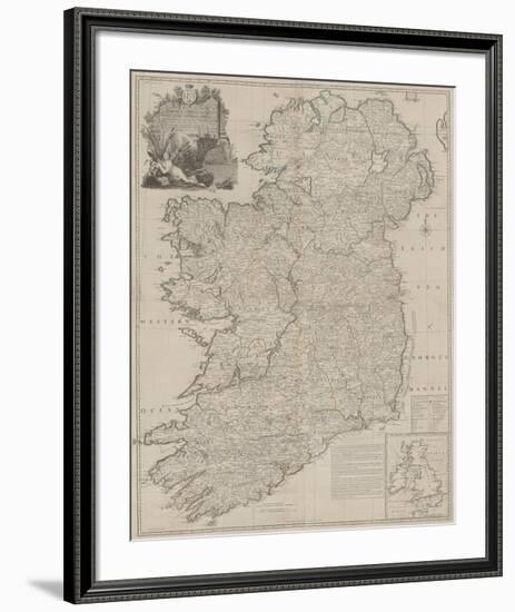 A Map of the Kingdom of Ireland, Divided into Provinces-John Rocque-Framed Premium Giclee Print