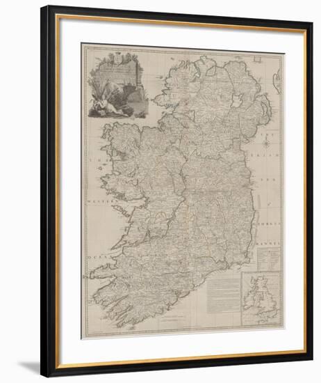 A Map of the Kingdom of Ireland, Divided into Provinces-John Rocque-Framed Premium Giclee Print