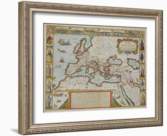 A Map of the New Roman Empire, circa 1610 by John Speed (1552-1629)-null-Framed Giclee Print