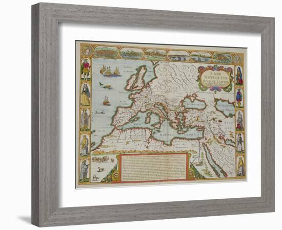 A Map of the New Roman Empire, circa 1610 by John Speed (1552-1629)-null-Framed Giclee Print