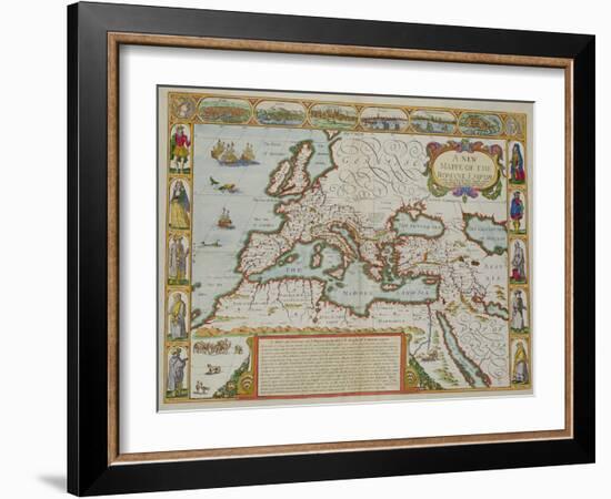 A Map of the New Roman Empire, circa 1610 by John Speed (1552-1629)-null-Framed Giclee Print