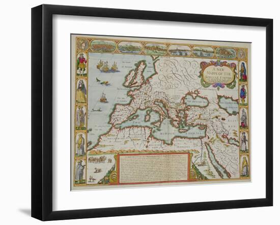 A Map of the New Roman Empire, circa 1610 by John Speed (1552-1629)-null-Framed Giclee Print