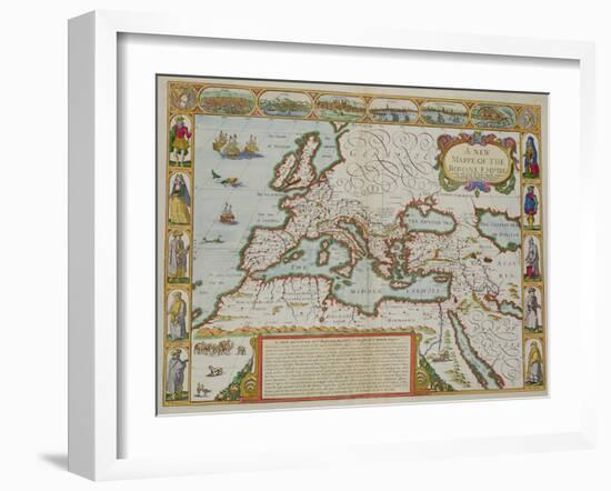 A Map of the New Roman Empire, circa 1610 by John Speed (1552-1629)-null-Framed Giclee Print