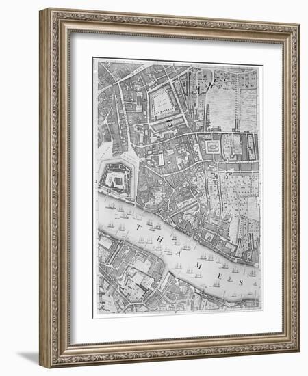 A Map of the Tower of London, 1746-John Rocque-Framed Giclee Print