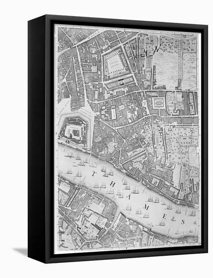 A Map of the Tower of London, 1746-John Rocque-Framed Premier Image Canvas