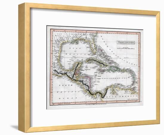 A Map of the West Indies, 1808-C Smith-Framed Giclee Print