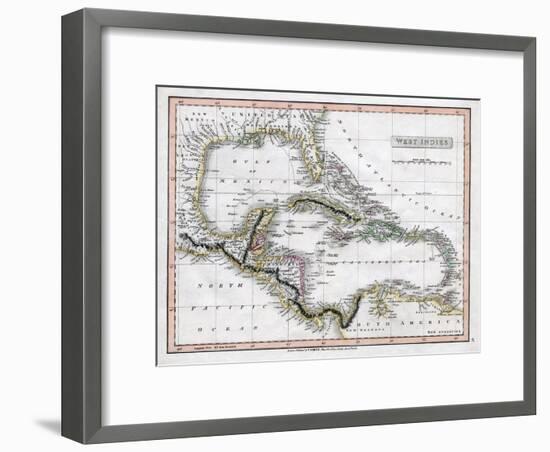 A Map of the West Indies, 1808-C Smith-Framed Giclee Print