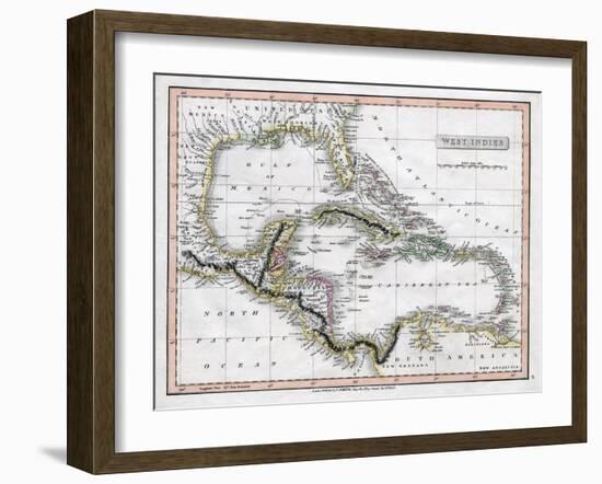 A Map of the West Indies, 1808-C Smith-Framed Giclee Print