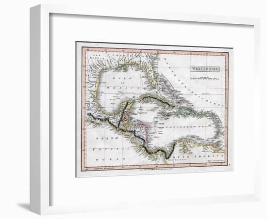 A Map of the West Indies, 1808-C Smith-Framed Giclee Print
