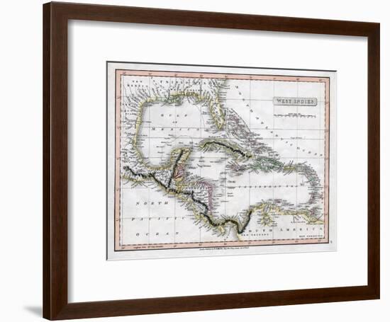 A Map of the West Indies, 1808-C Smith-Framed Giclee Print