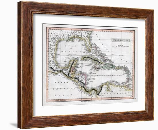 A Map of the West Indies, 1808-C Smith-Framed Giclee Print