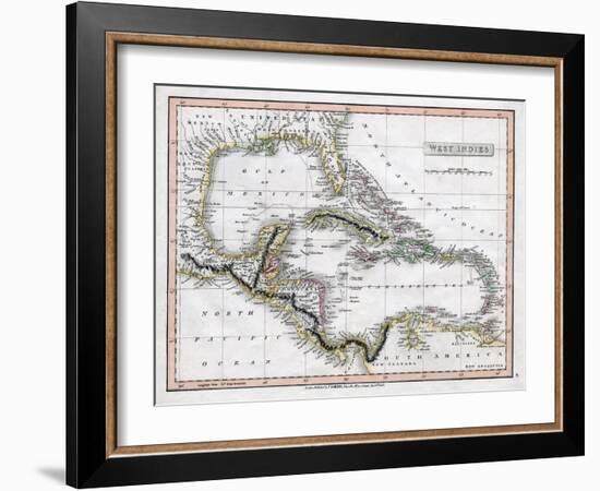 A Map of the West Indies, 1808-C Smith-Framed Giclee Print