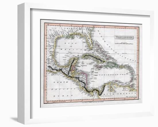 A Map of the West Indies, 1808-C Smith-Framed Giclee Print