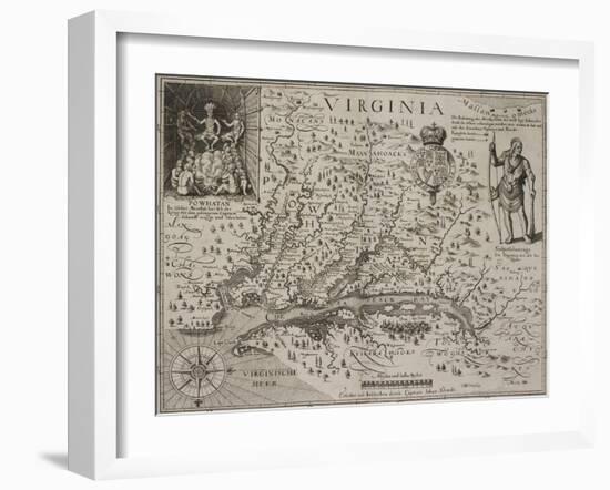 A Map Of Virginia-Johann De Bry-Framed Giclee Print