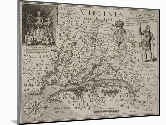 A Map Of Virginia-Johann De Bry-Mounted Giclee Print