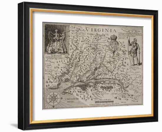 A Map Of Virginia-Johann De Bry-Framed Giclee Print