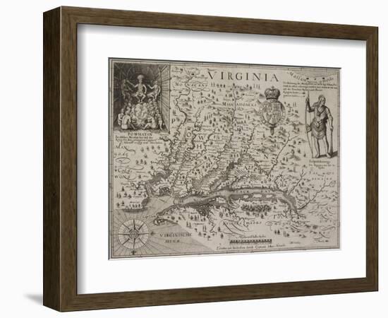 A Map Of Virginia-Johann De Bry-Framed Giclee Print