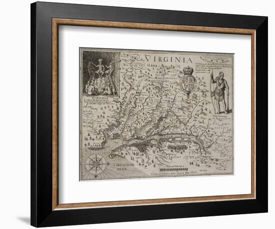 A Map Of Virginia-Johann De Bry-Framed Giclee Print