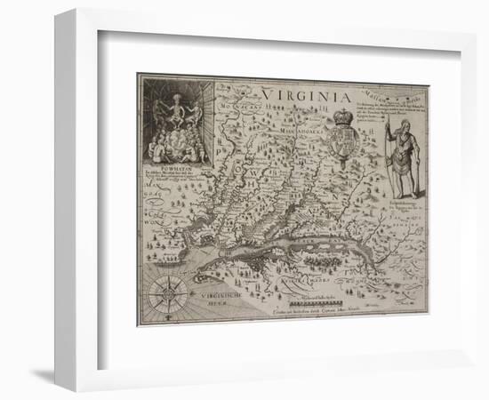 A Map Of Virginia-Johann De Bry-Framed Giclee Print