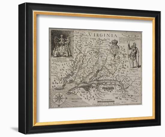 A Map Of Virginia-Johann De Bry-Framed Giclee Print