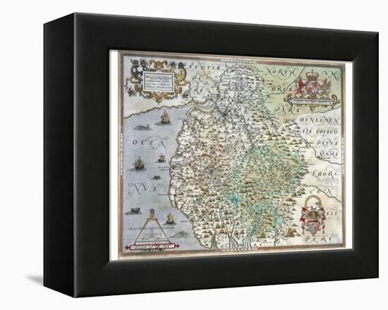 A Map of Westmorland and Cumberland, 1576-Christopher Saxton-Framed Premier Image Canvas