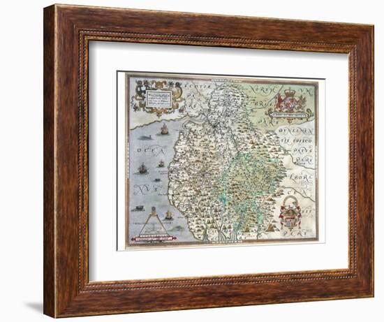 A Map of Westmorland and Cumberland, 1576-Christopher Saxton-Framed Giclee Print