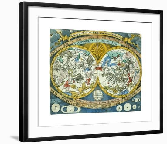 A Mapp of the two Hemispheres of the Heavens-The Vintage Collection-Framed Premium Giclee Print