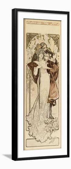 A Maquette for the Lithograph 'Programme 27 Octobre 1900', C. 1900 (Pencil, Ink, W/C)-Alphonse Mucha-Framed Giclee Print