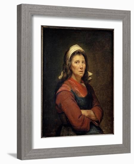 A Maraichere. Painting by Jacques Louis David (1748-1825), 1795. Oil on Paper Maroufle. Dim: 0,82 X-Jacques Louis David-Framed Giclee Print