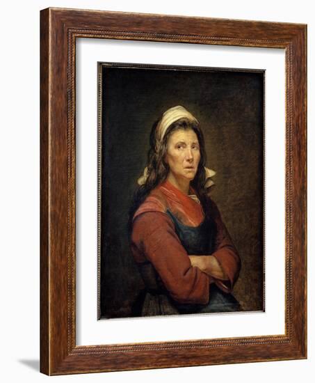 A Maraichere. Painting by Jacques Louis David (1748-1825), 1795. Oil on Paper Maroufle. Dim: 0,82 X-Jacques Louis David-Framed Giclee Print