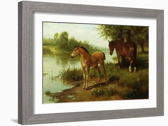 A Mare and Her Foal-Basil Bradley-Framed Giclee Print