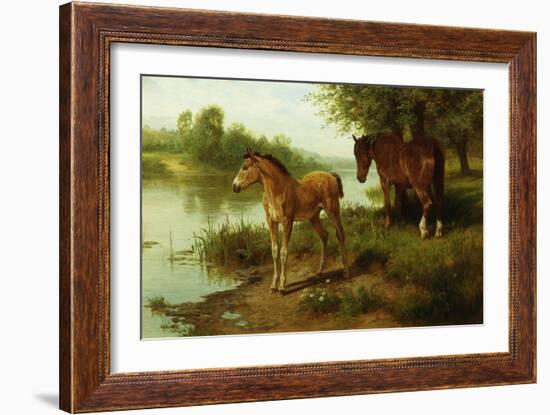 A Mare and Her Foal-Basil Bradley-Framed Giclee Print