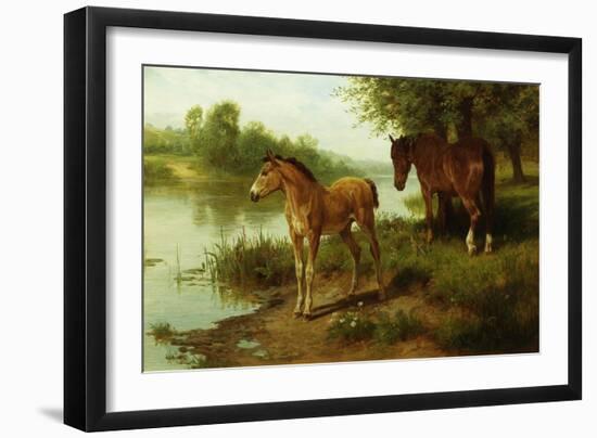 A Mare and Her Foal-Basil Bradley-Framed Giclee Print