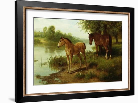 A Mare and Her Foal-Basil Bradley-Framed Giclee Print