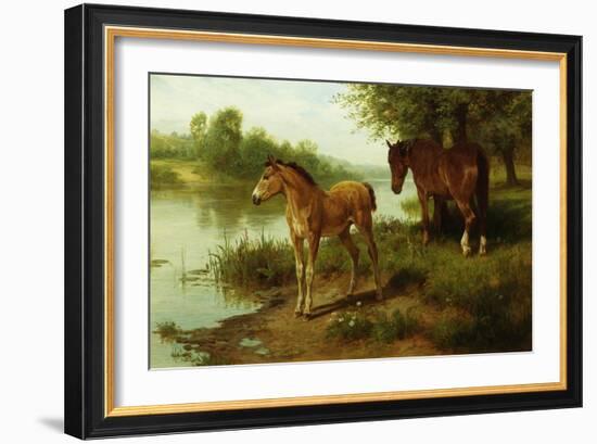 A Mare and Her Foal-Basil Bradley-Framed Giclee Print