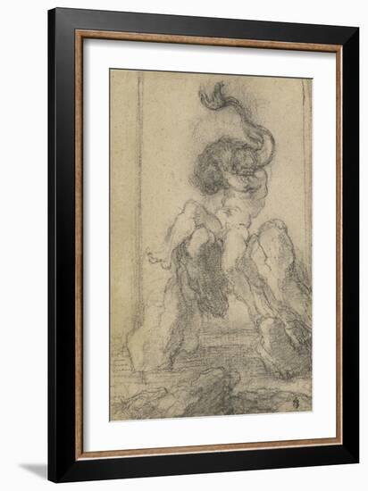 A Marine God with a Dolphin, 1652-3-Gian Lorenzo Bernini-Framed Giclee Print