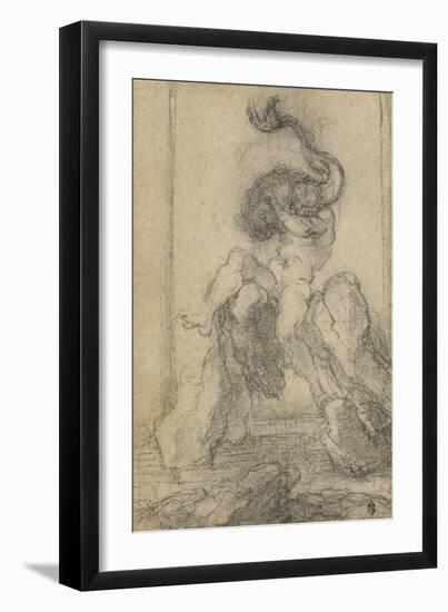 A Marine God with a Dolphin, 1652-3-Gian Lorenzo Bernini-Framed Giclee Print