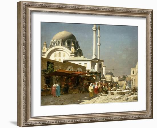 A Market Bazaar in Constantinople-Alberto Pasini-Framed Giclee Print