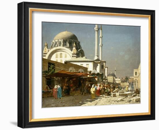 A Market Bazaar in Constantinople-Alberto Pasini-Framed Giclee Print