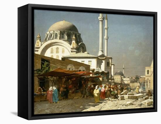 A Market Bazaar in Constantinople-Alberto Pasini-Framed Premier Image Canvas