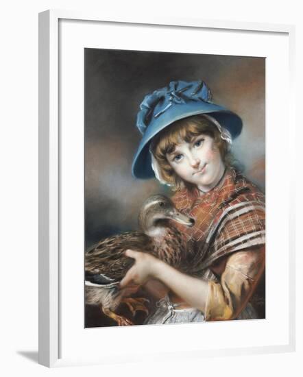 A Market Girl Holding a Mallard Duck, 1787-John Russell-Framed Giclee Print