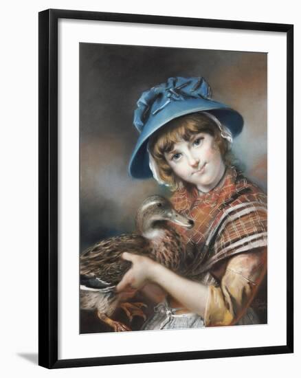 A Market Girl Holding a Mallard Duck, 1787-John Russell-Framed Giclee Print