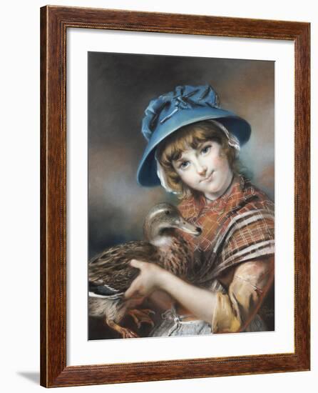 A Market Girl Holding a Mallard Duck, 1787-John Russell-Framed Giclee Print