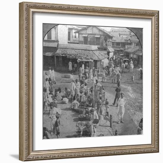 A Market in Ahmedabad, India, 1902-BL Singley-Framed Photographic Print